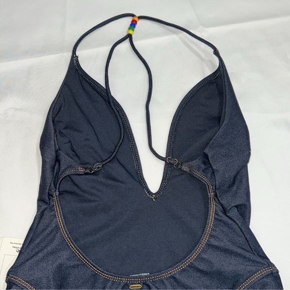Rip Curl Dalias Denim Skimpy One Piece Swimsuit, SMALL - Picture 4 of 11